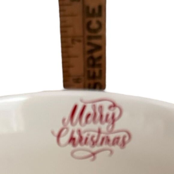 The Bake Shop Christmas Mixing Bowl Handle Spout Vintage Santa Tree Design - Picture 9 of 10